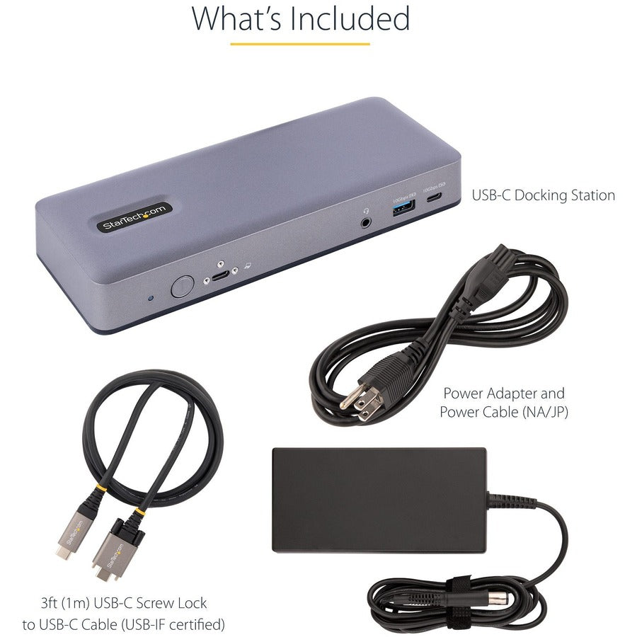 Startech.Com Usb-C Docking Station, Hdmi/Dp/Dp Alt Mode Usb-C Dock, Triple/Dual 4K, 7X Usb Hub, 60W Pd, Gbe, Wwcb Certified