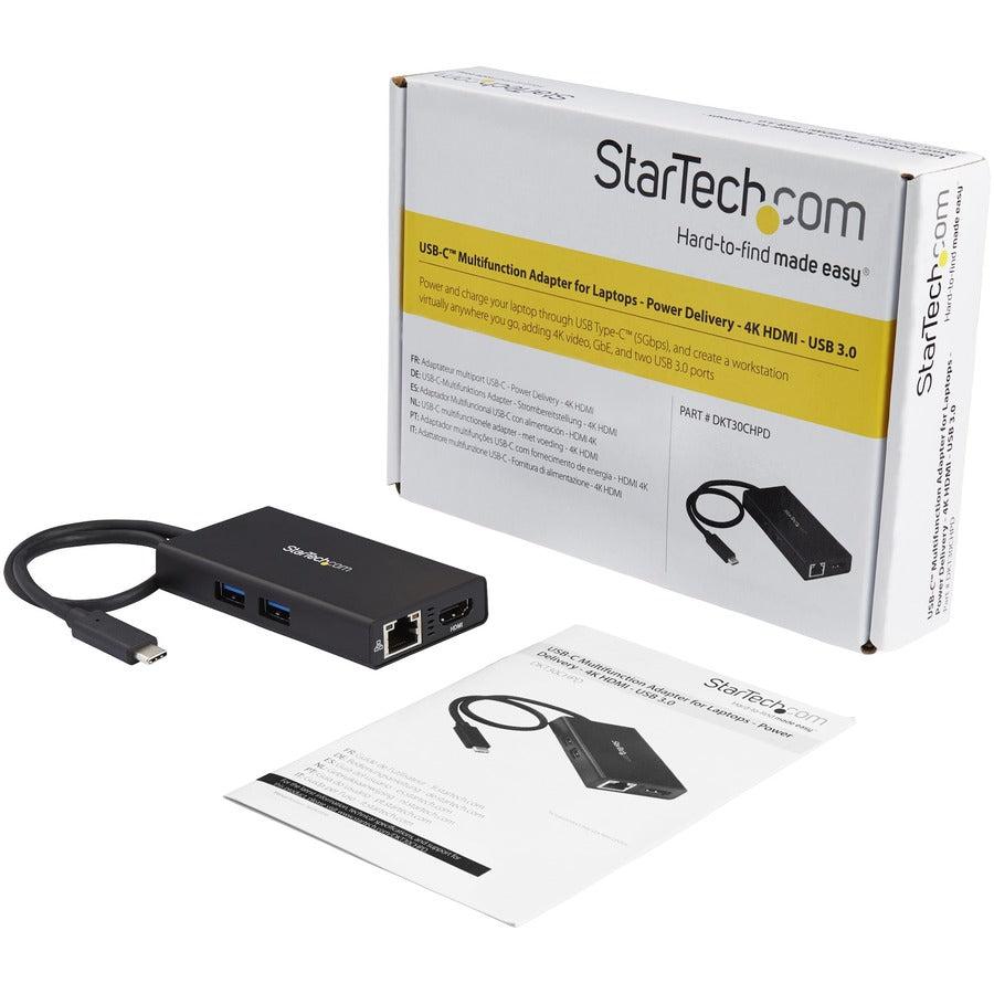 Startech.Com Usb-C Multiport Adapter - Usb-C Travel Docking Station With 4K Hdmi - 60W Power