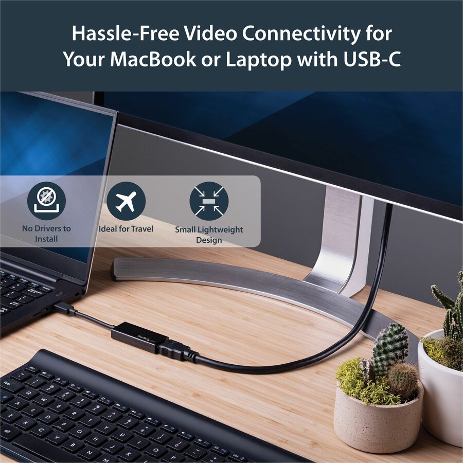 Startech.Com Usb-C Multiport Video Adapter - 3-In-1 - 4K 30Hz - Black