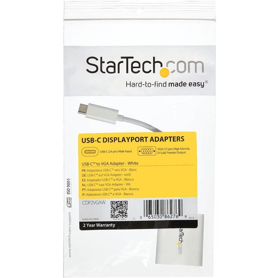 Startech.Com Usb-C To Vga Adapter - White