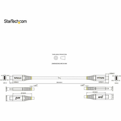 Startech.Com Usb31Ccv50Cm Usb Cable 0.5 M Usb 3.2 Gen 2 (3.1 Gen 2) Usb C Grey, Black