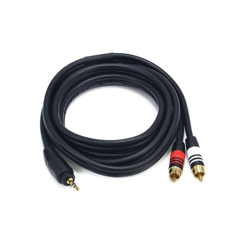 Stereo M To 2Rca M Cable 6Ft - Black