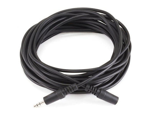Stereo Plug/Jack M/F Cable - Black 25Ft
