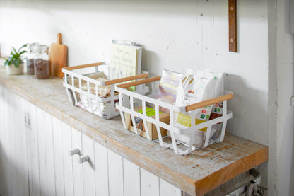 Storage Basket - Two Sizes - Steel + Wood