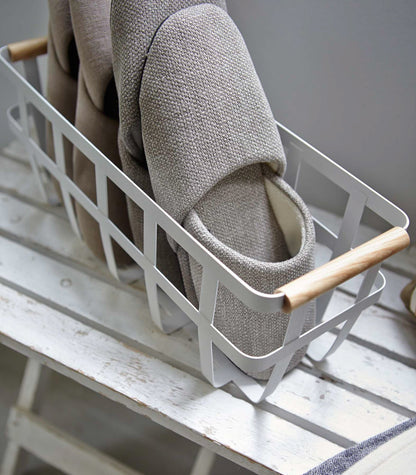 Storage Basket - Two Sizes - Steel + Wood