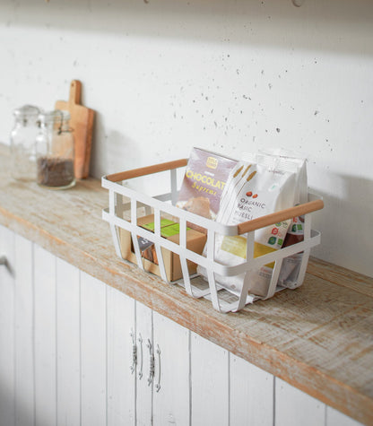 Storage Basket - Two Sizes - Steel + Wood