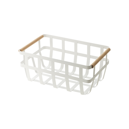 Storage Basket - Two Sizes - Steel + Wood