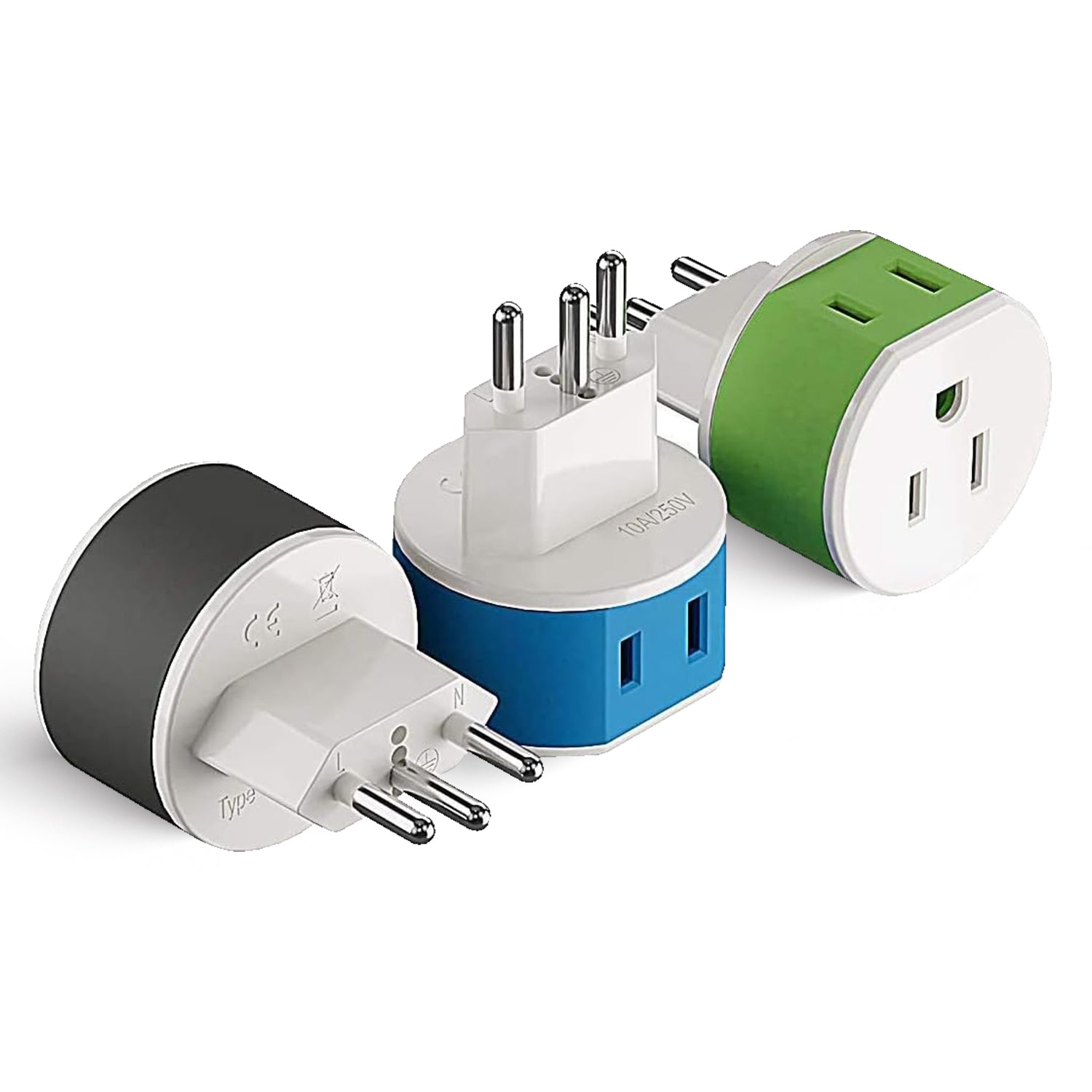 Switzerland Travel Adapter - 2 in 1 - Type J - Compact Design (US-11A)