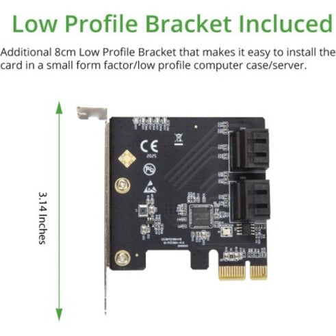 Syba Multimedia 4 Port Sata Iii Pci-E 3.0 X1 Card Non-Raid With Low Profile Bracket