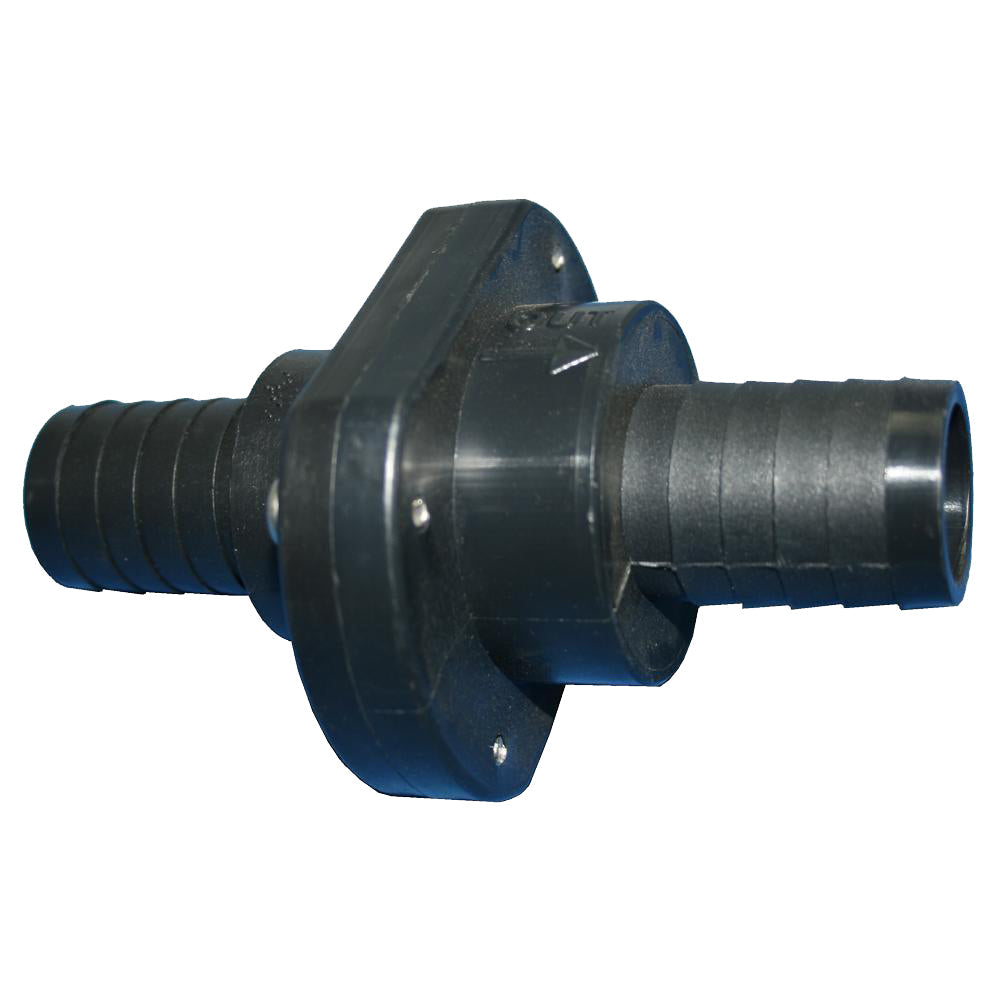 T-H Marine Double Barb Inline Scupper Check Valve - 1-1/8" - Black