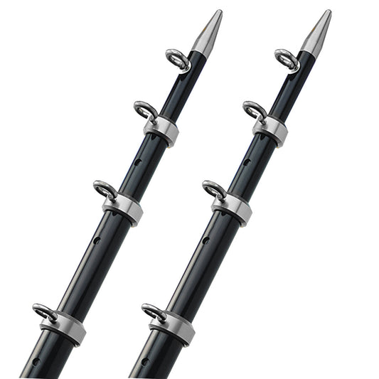 TACO 15' Telescopic Outrigger Poles HD 1-&#189;" - Black/Silver