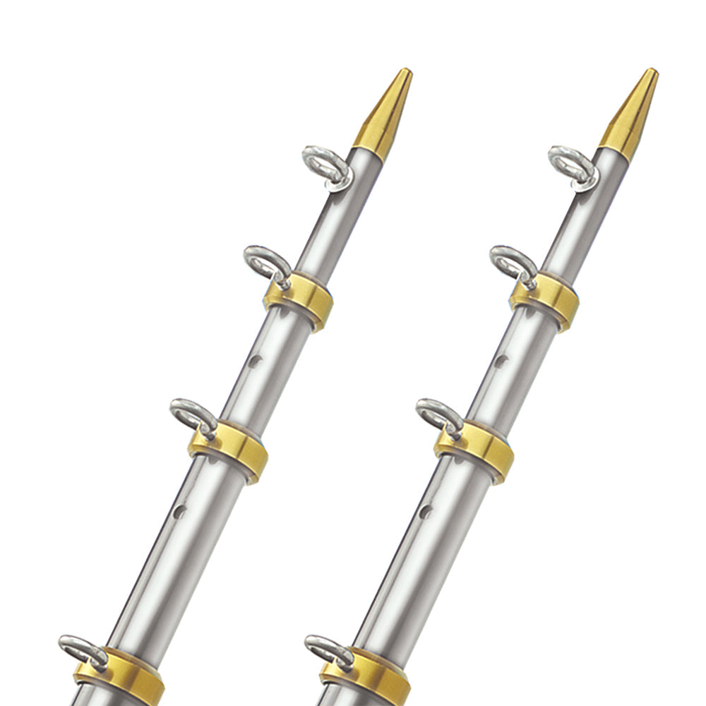 TACO 15' Telescopic Outrigger Poles HD 1-&#189;" - Silver/Gold