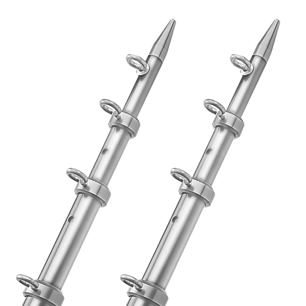 TACO 18' Telescopic Outrigger Poles HD 1-&#189;" - Silver/Silver