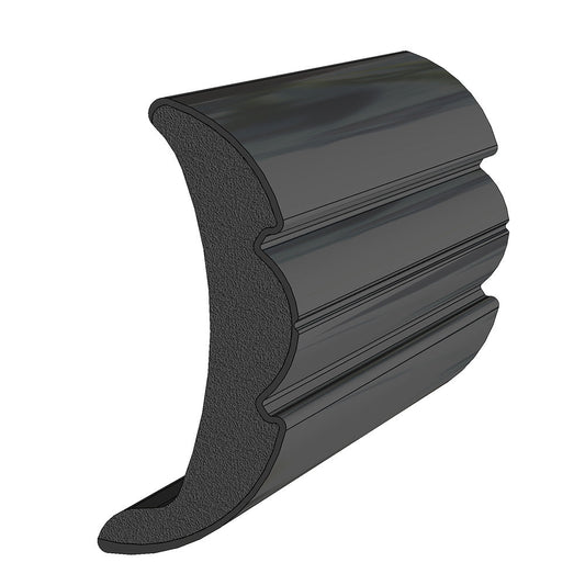 TACO Rigid Vinyl Flex-Core Rub Rail 2" x 7/8" - Black 60&#39;