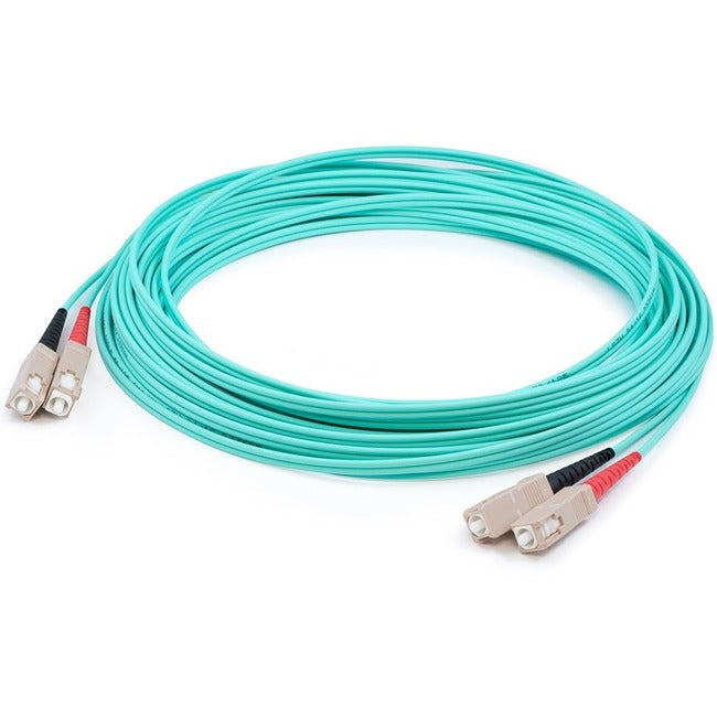 This Is A 4M Sc (Male) To Sc (Male) Aqua Duplex Riser-Rated Fiber Patch Cable. A