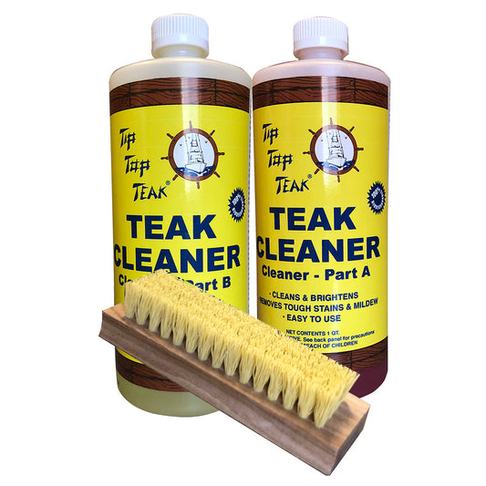 Tip Top Teak Cleaner Kit Part A &amp; Part B w/Brush