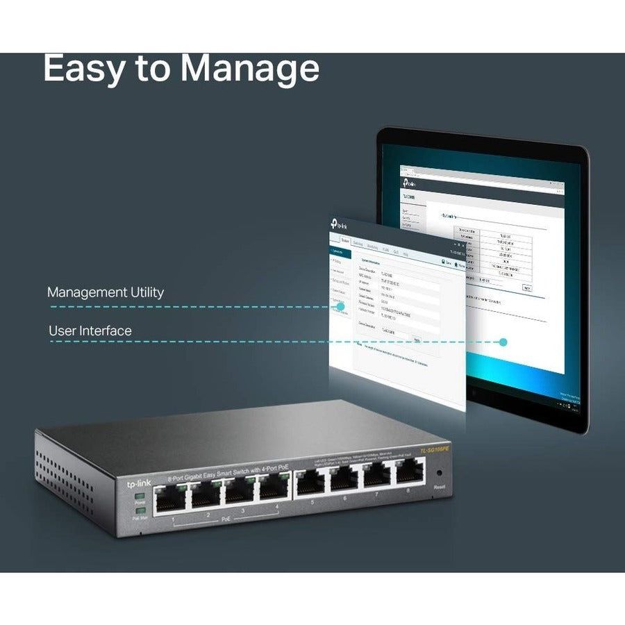 Tl-Sg108Pe 8Port 10/100/1000,4Port Poe Standalone Rj45