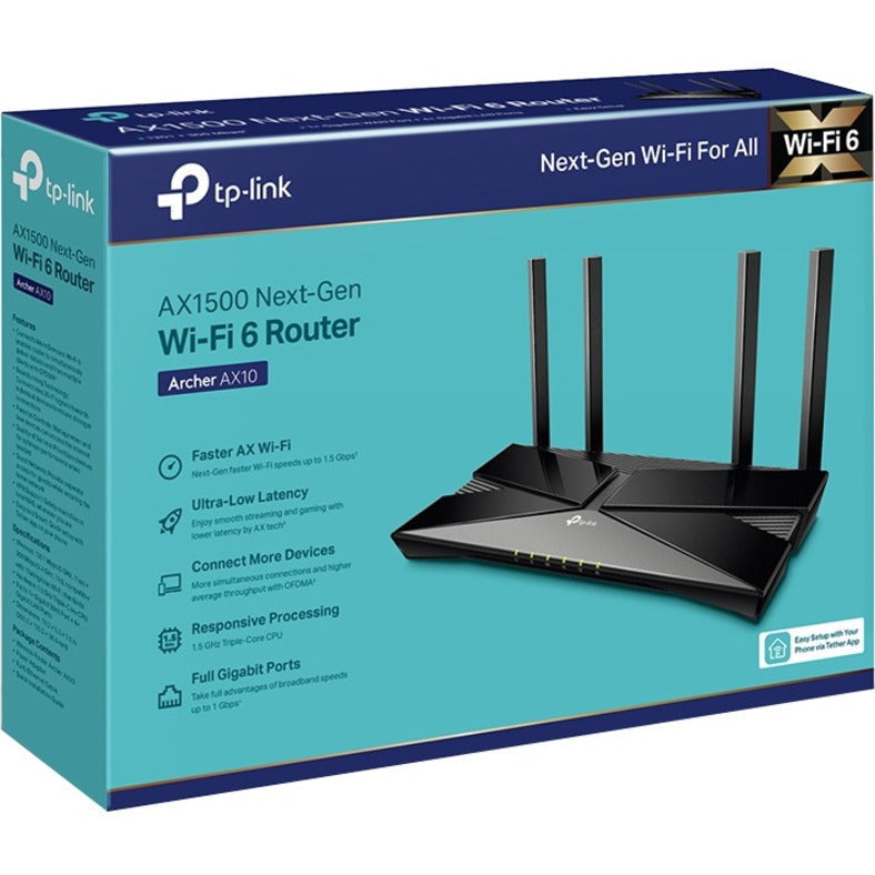 Tp-Link Archer Ax10 - Wi-Fi 6 Ieee 802.11Ax Ethernet Wireless Router ARCHER AX10