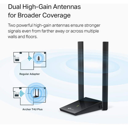 Tp-Link Archer T4U Plus - Ieee 802.11Ac Dual Band Wi-Fi Adapter For Desktop Computer/Notebook/Wireless Router ARCHER T4U PLUS