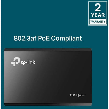 Tp-Link Tl-Poe150S - 802.3Af Gigabit Poe Injector - Convert Non-Poe To Poe Adapter - Auto Detects The Required Power - Up To 15.4W - Plug & Play - Distance Up To 100 Meters (328 Ft.) - Black