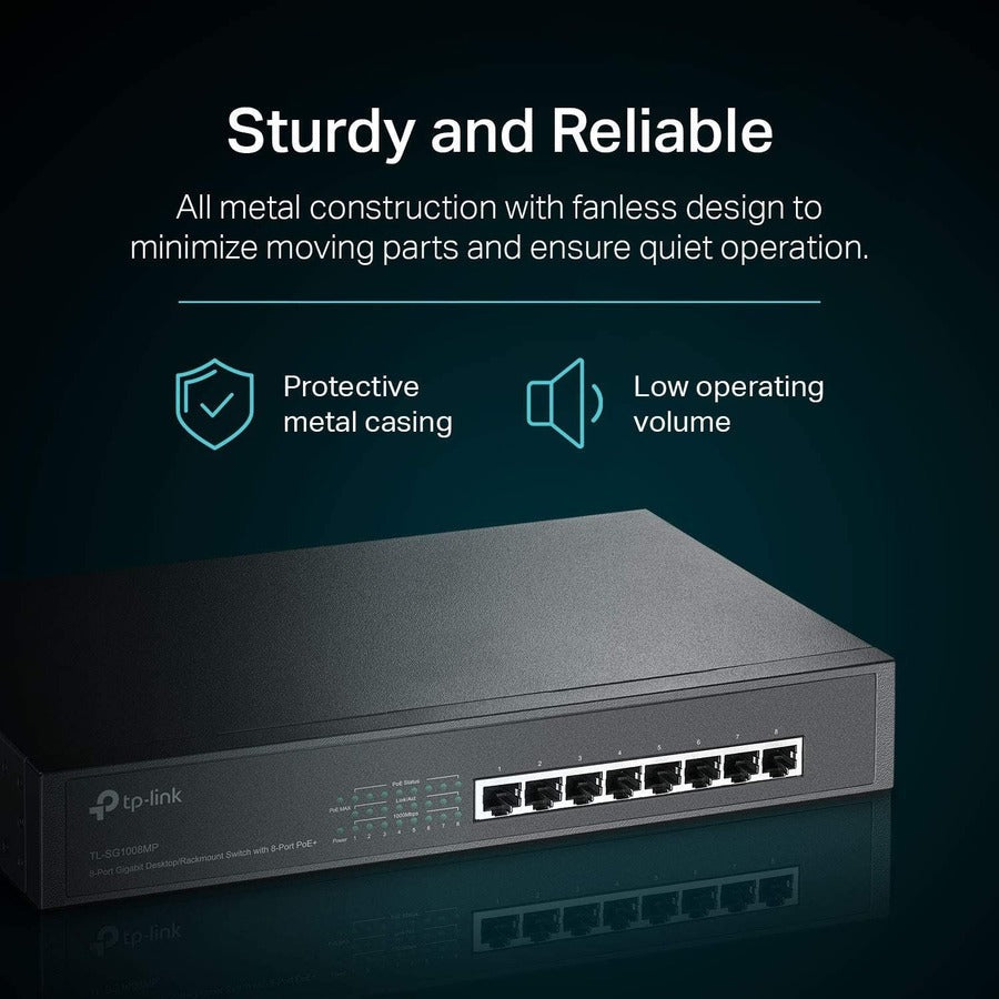 Tp-Link Tl-Sg1008Mp - 8-Port Gigabit Poe Switch - Limited Lifetime Protection