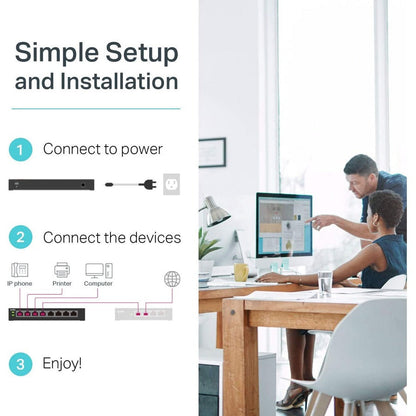Tp-Link Tl-Sg1008Mp - 8-Port Gigabit Poe Switch - Limited Lifetime Protection