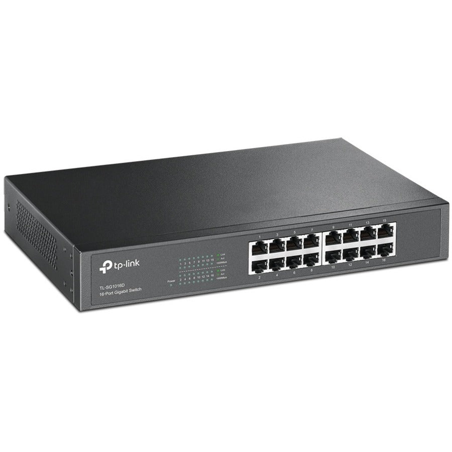 Tp-Link Tl-Sg1016D 10/100/1000Mbps 16-Port Gigabit 13-Inch Rackmountable Switch, 32Gbps Capacity