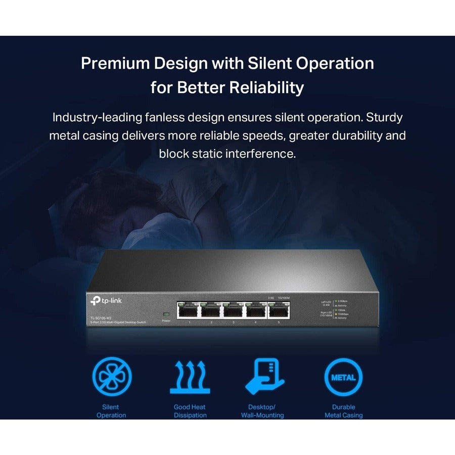 Tp-Link Tl-Sg105-M2 - 5-Port Multi-Gigabit Unmanaged Network Switch - Limited Lifetime Protection