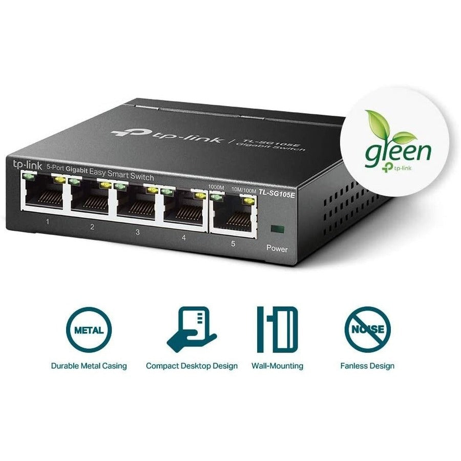 Tp-Link Tl-Sg105E - 5-Port Gigabit Easy Smart Switch - Limited Lifetime Protection