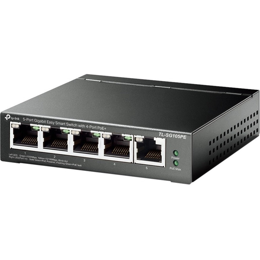 Tp-Link Tl-Sg105Pe - 5-Port Gigabit Easy Smart Switch With 4-Port Poe+ - Limited Lifetime Protection