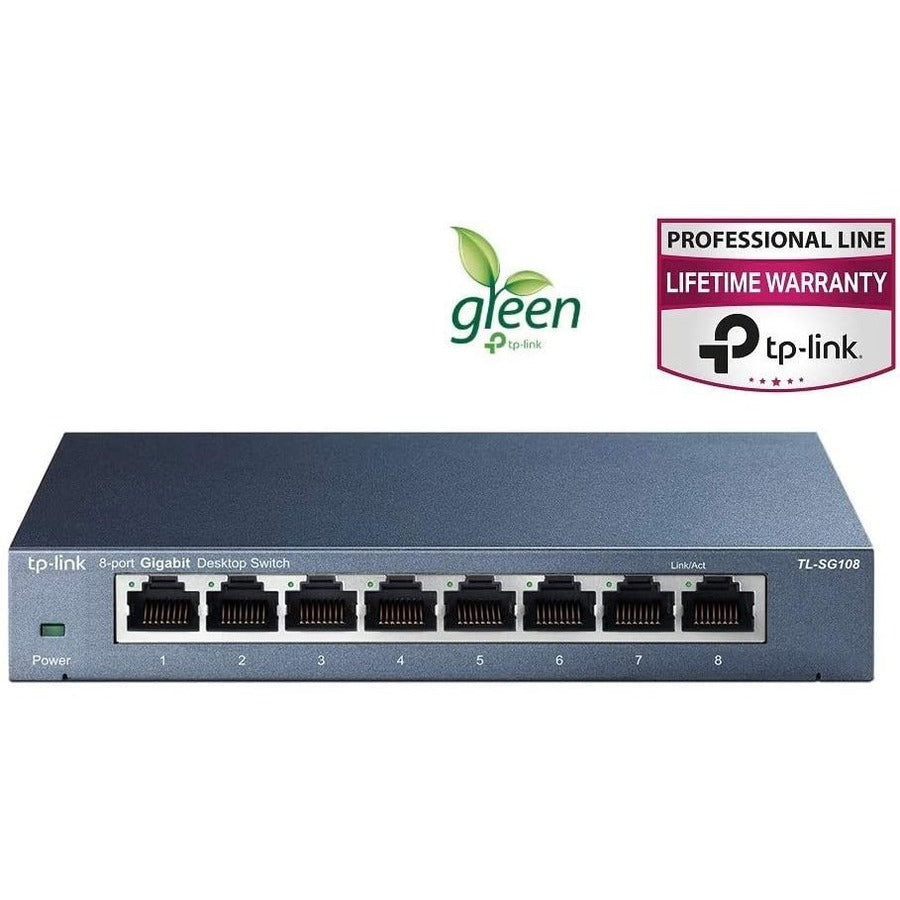 Tp-Link Tl-Sg108 - 8 Port Gigabit Unmanaged Ethernet Network Switch - Limited Lifetime Protection