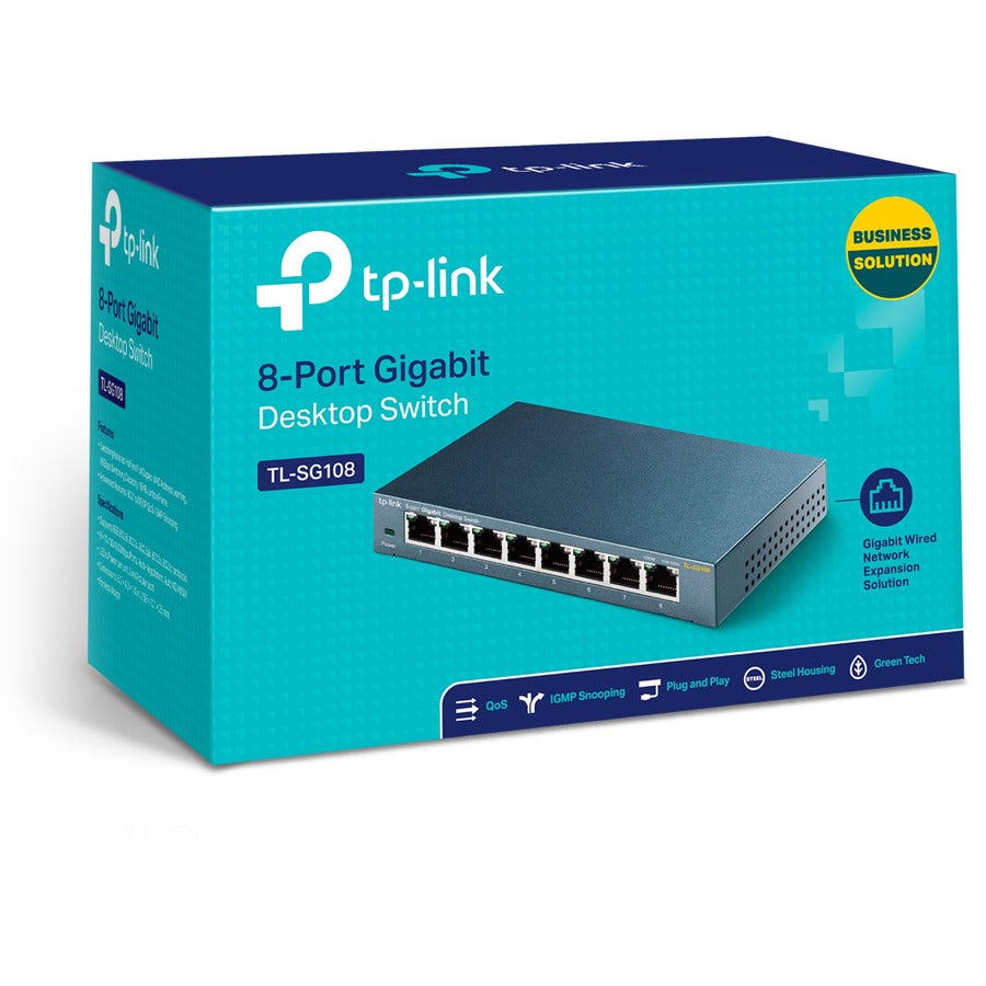 Tp-Link Tl-Sg108 - 8 Port Gigabit Unmanaged Ethernet Network Switch - Limited Lifetime Protection