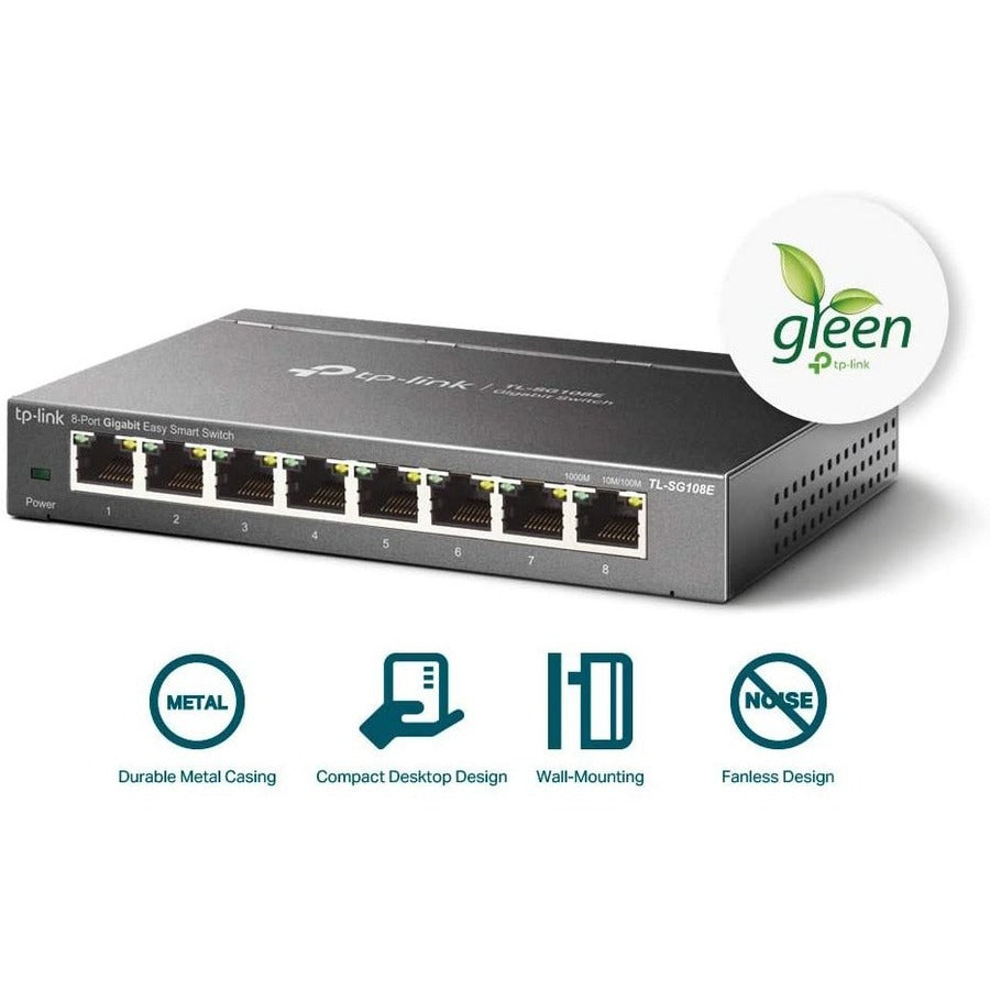 Tp-Link Tl-Sg108E - 8-Port Gigabit Easy Smart Switch - Limited Lifetime Protection