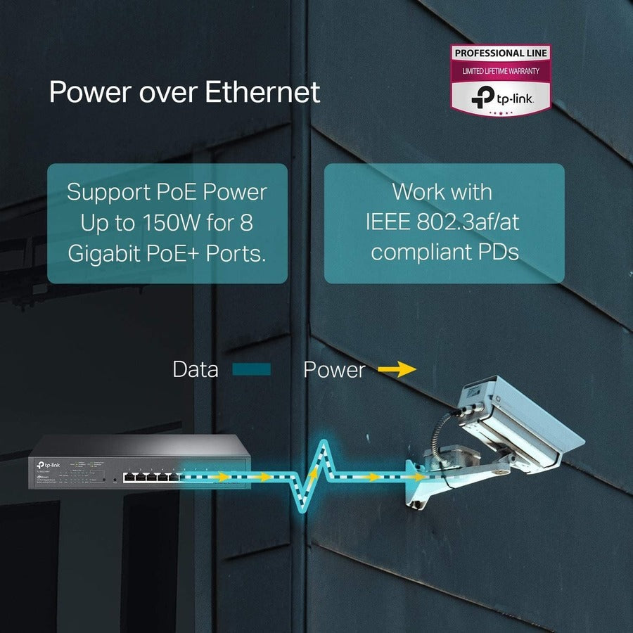 Tp-Link Tl-Sg2210Mp - Jetstream 10-Port Gigabit Smart Switch With 8-Port Poe+ - Limited Lifetime Protection