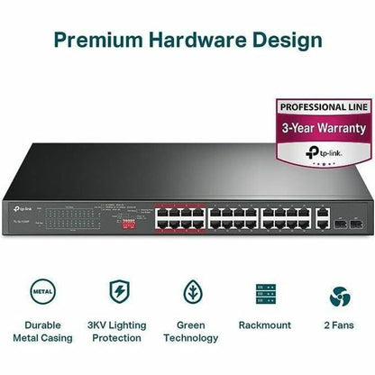 Tp-Link Tl-Sl1226P - 24-Port 10/100Mbps Fast Ethernet Poe Switch - Limited Lifetime Protection