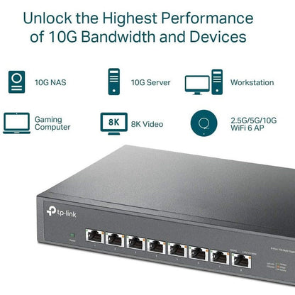 Tp-Link Tl-Sx1008 - 8 Port 10G/Multi-Gig Unmanaged Ethernet Switch - Limited Lifetime Protection