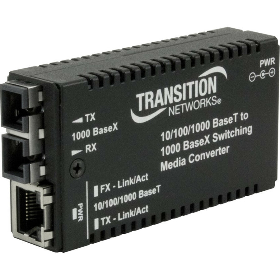 Transition Networks Mini Gigabit Ethernet Media Converter 10/100/1000Base-T To 1000Base-Sx/Lx M/GE-PSW-SX-01(ST)-NA
