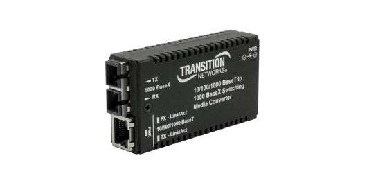 Transition Networks Mini Gigabit Ethernet Media Converter 10/100/1000Base-T To 1000Base-Sx/Lx M/GE-PSW-SX-01(ST)-NA