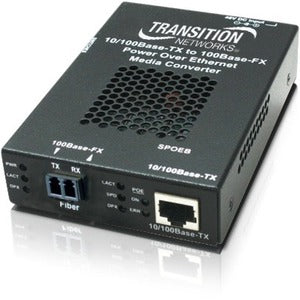 Transition Networks Stand-Alone Fast Ethernet Poe Media Converter Spoeb1011-105-Na