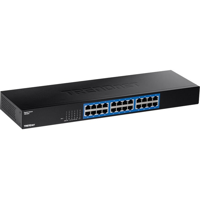 Trendnet 24-Port Gigabit Switch, Teg-S25, 24 X Gigabit Rj-45 Ports, 48Gbps Switching Capacity, Fanless Design, Metal Enclosure, Internal Power Supply, Lifetime Protection, Black Teg-S25