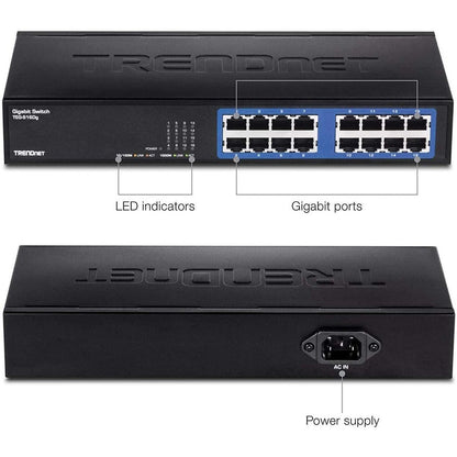 Trendnet Teg-S16Dg Network Switch Unmanaged Black