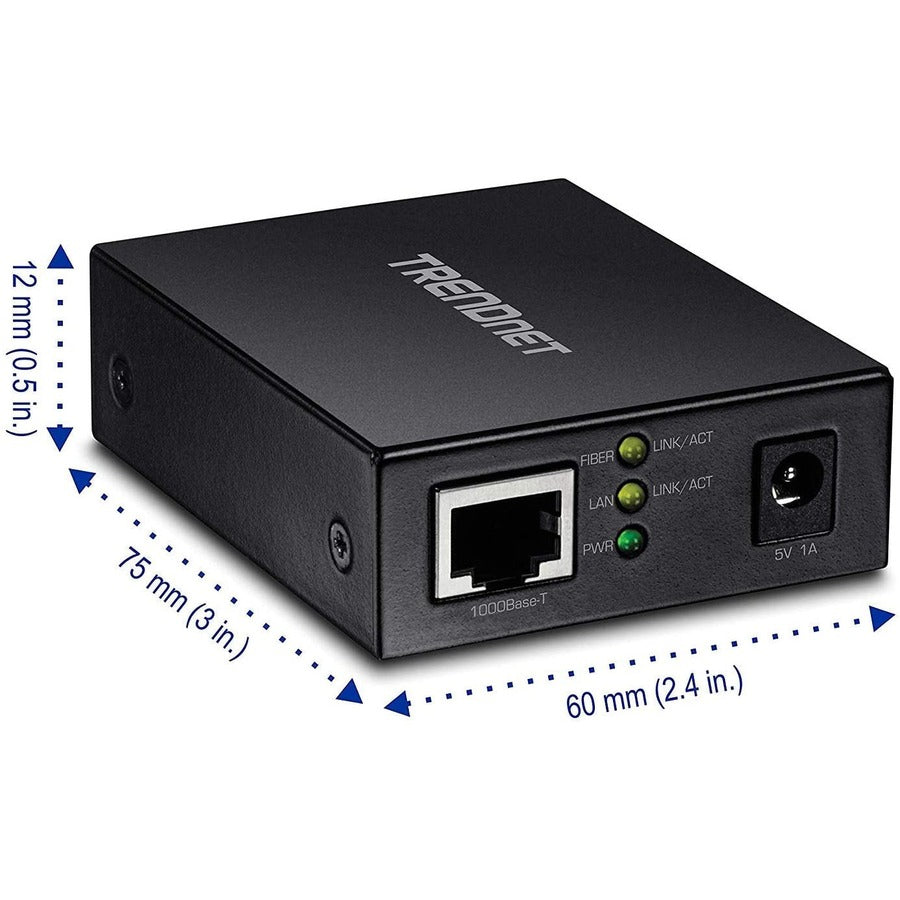 Trendnet Tfc-Gsfp Network Media Converter 2000 Mbit/S Multi-Mode, Single-Mode Black