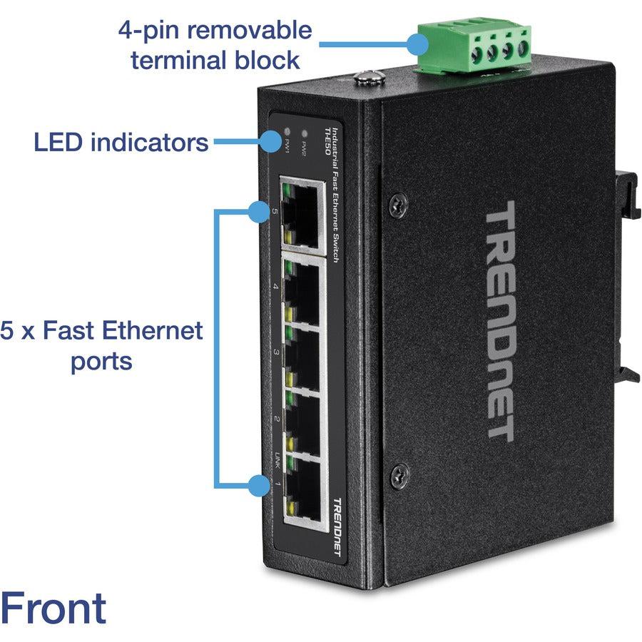 Trendnet Ti-E50 Network Switch Fast Ethernet (10/100) Black