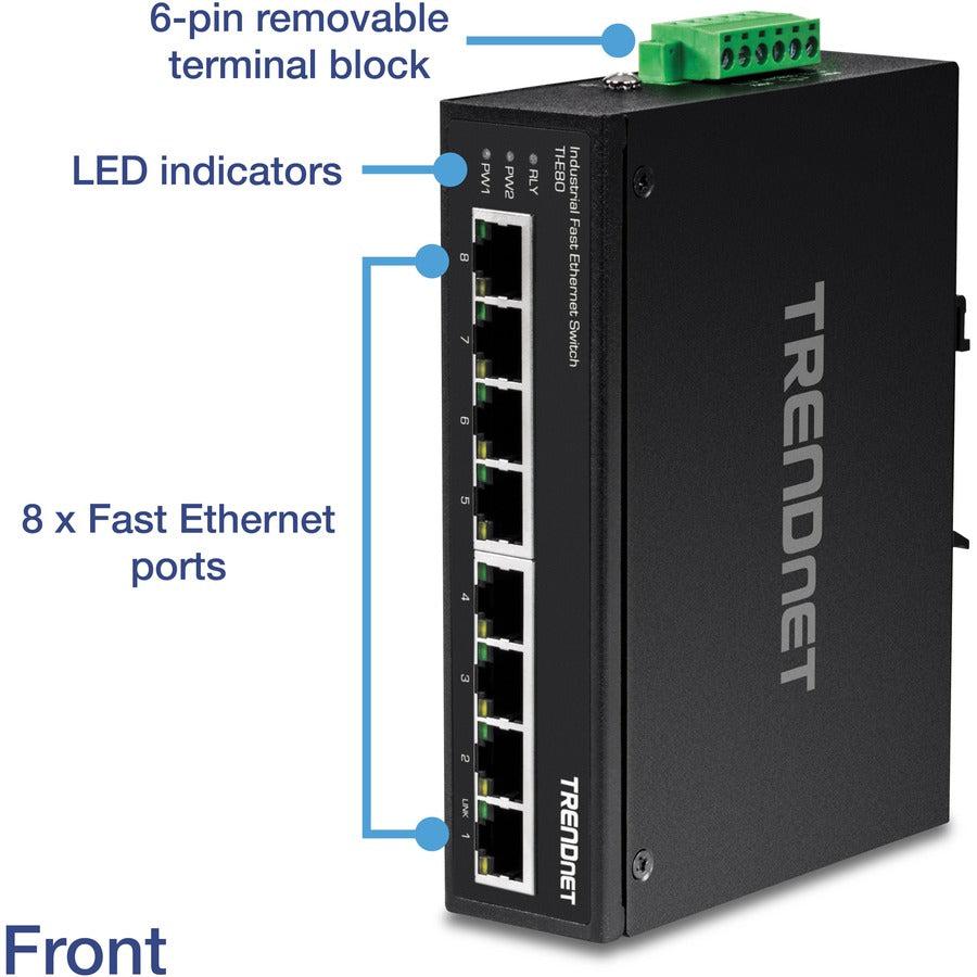 Trendnet Ti-E80 Network Switch Fast Ethernet (10/100) Black