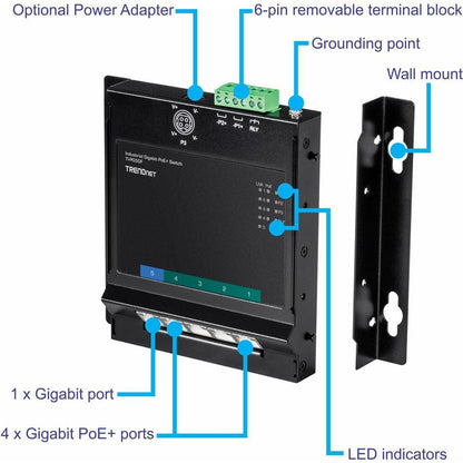 Trendnet Ti-Pg50F Network Switch Managed Power Over Ethernet (Poe) Black