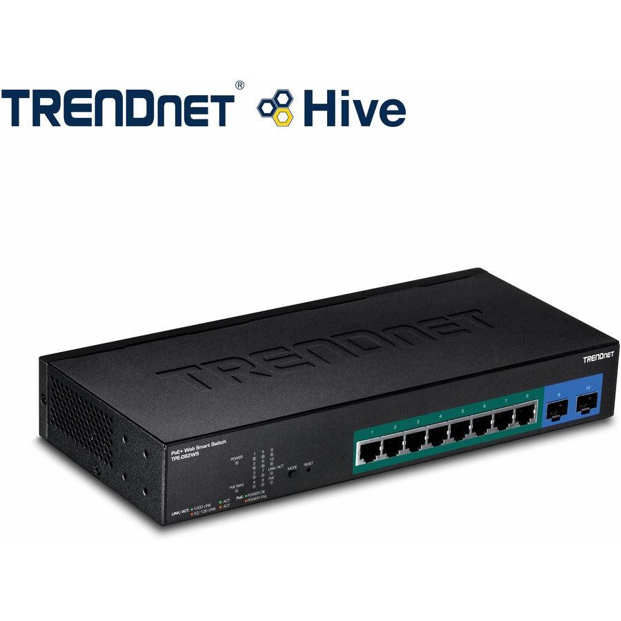 Trendnet Tpe-082Ws Network Switch Gigabit Ethernet (10/100/1000) Power Over Ethernet (Poe) 1U Black