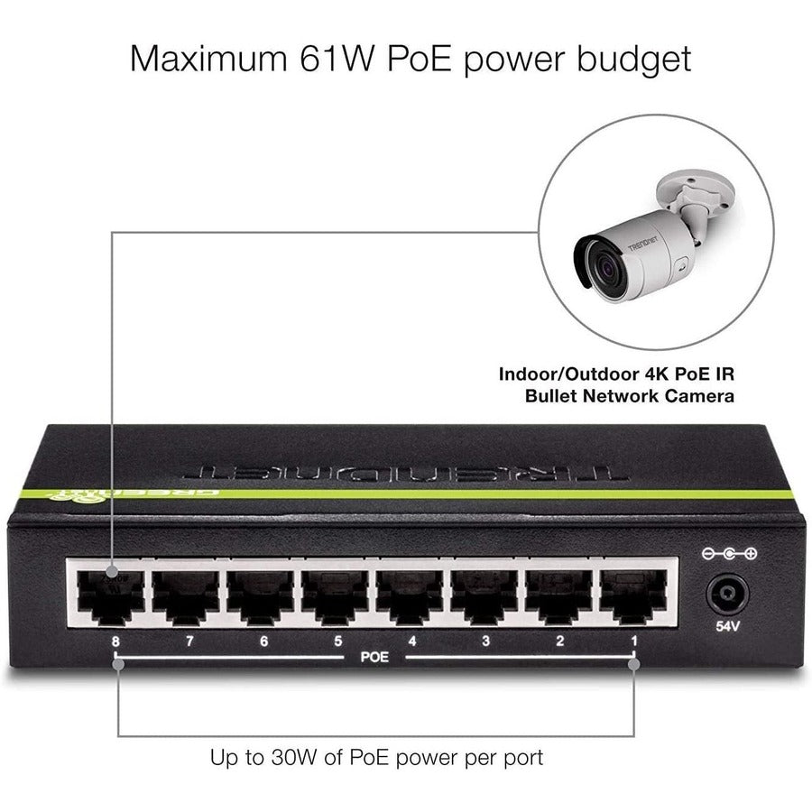 Trendnet Tpe-Tg82G Network Switch Gigabit Ethernet (10/100/1000) Power Over Ethernet (Poe) Black