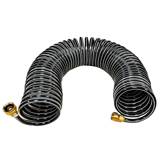 Trident Marine Coiled Wash Down Hose w/Brass Fittings - 50&#39;