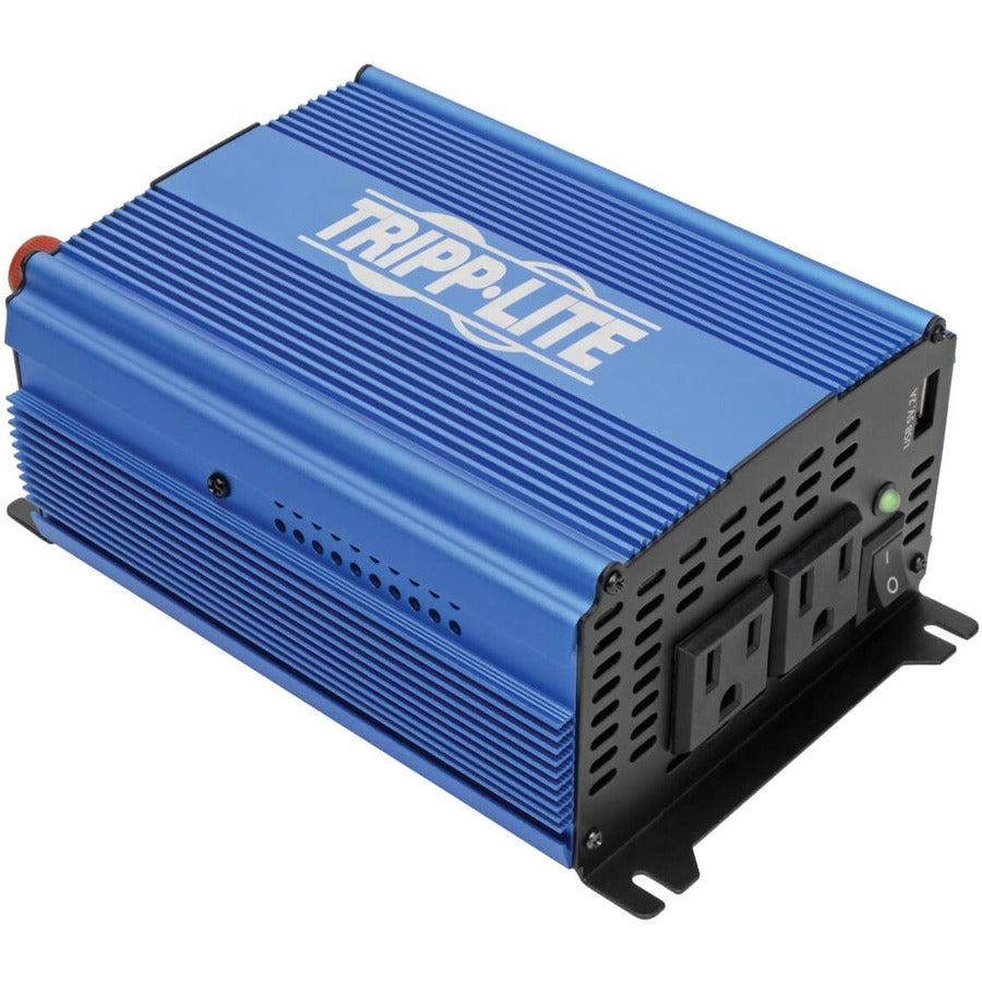 Tripp Lite 1000W Light-Duty Compact Power Inverter With 2 Ac/1 Usb - 2.0A/Battery Cables, Mobile