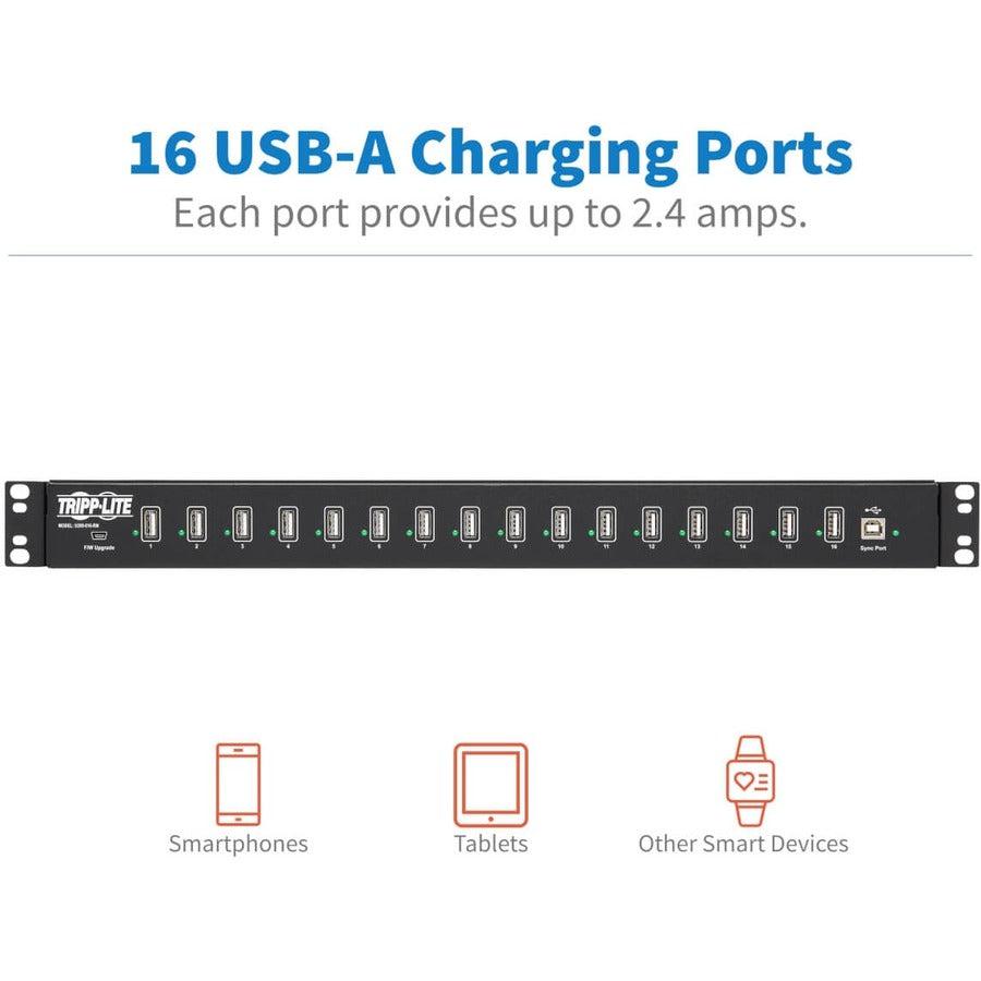 Tripp Lite 16-Port Usb Charging Station With Syncing Function - 5V 40A / 200W Usb Charger Output